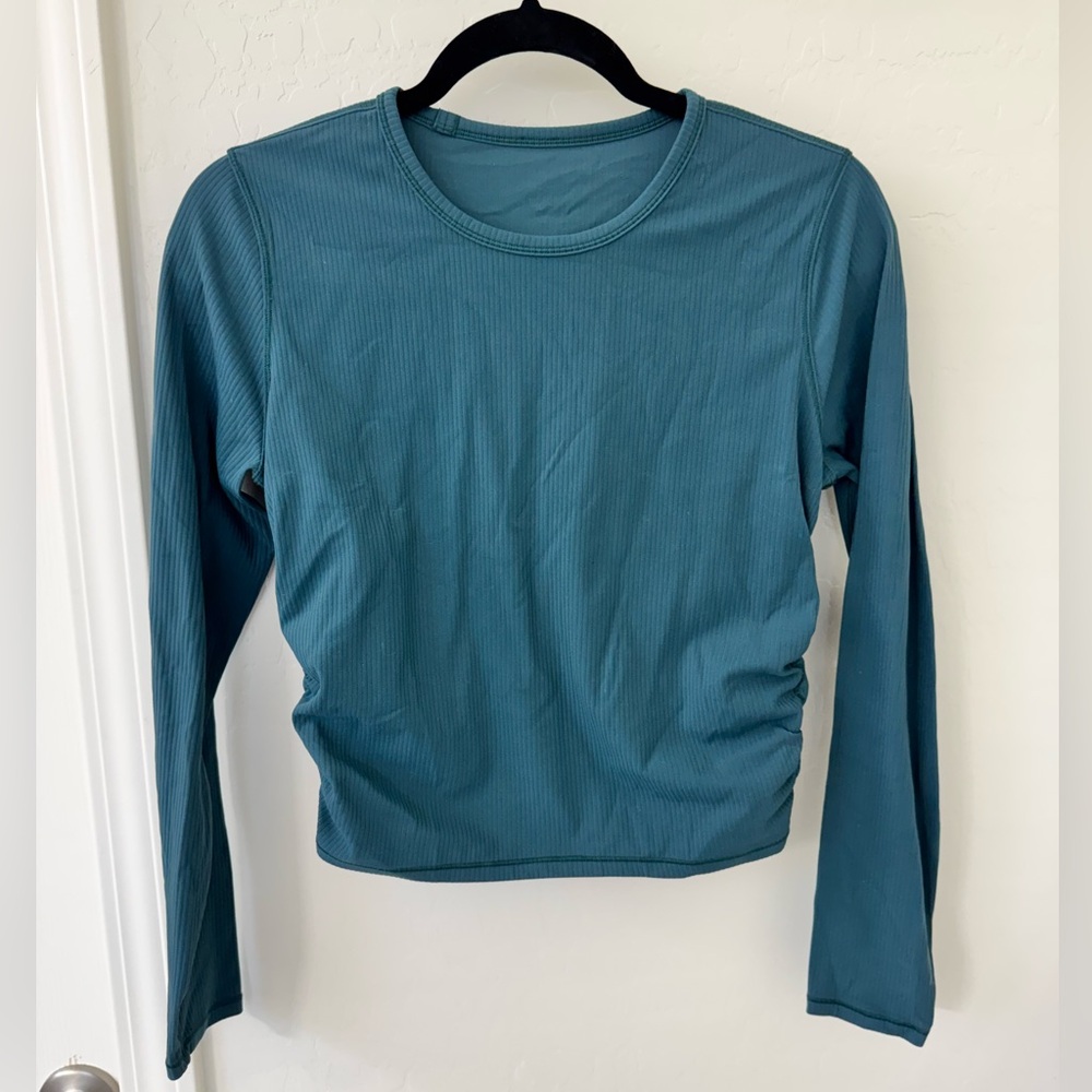 Lululemon All It Takes Ribbed Long Sleeve in Green Jasper - 8